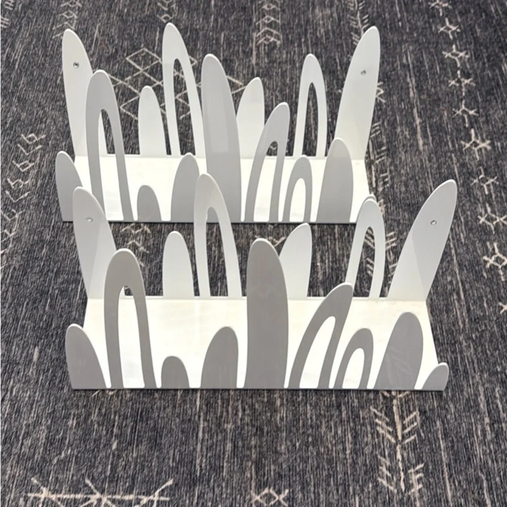 White Metal Floating Shelves